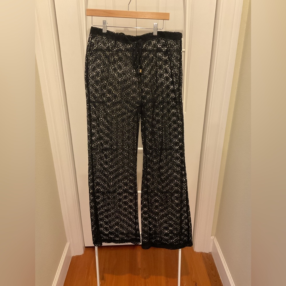 Kahalai  Black Crochet Pants Size M